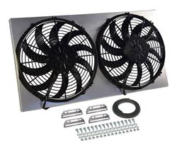 12 Inch 2,675 CFM Derale High-Output Dual RAD Fan and Shroud Kit 16850