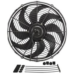 16 Inch 1,980 CFM Derale Dyno-Cool Curved Blade Fan 18916