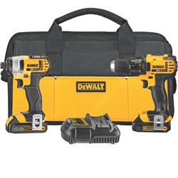 Dewalt 20 V MAX Lithium-Ion Compact Drill/Driver and Impact Driver Combo Kits DCK280C2