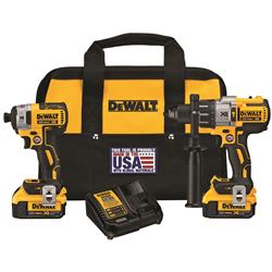 Dewalt 20 V MAX XR Cordless Brushless Hammerdrill and Impact Driver Combo Kits DCK299M2