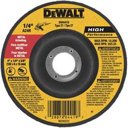 Dewalt High Performance Metal Grinding Wheels DW4419