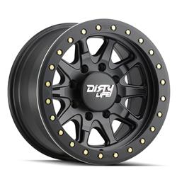 Dirty Life Wheels 9304 DT-2 Dual-Tek Series Matte Black Wheel with Simulated Beadlock Ring