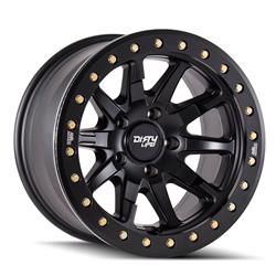 Dirty Life Wheels 9304 DT-2 Dual-Tek Series Matte Black Wheel with Simulated Beadlock Ring 20x9