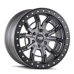 Dirty Life Wheels 9303 DT-1 Dual-Tek Series Satin Graphite Wheel with Simulated Beadlock Ring 17x9
