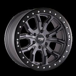 Dirty Life Wheels 9304 DT-2 Dual-Tek Series Matte Black Wheel with Simulated Beadlock Ring 17x9