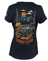 Jeep Freedom to Roam Ladies V-Neck T-Shirts