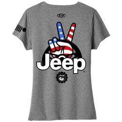 Jeep Wave USA Ladies V-Neck T-Shirts