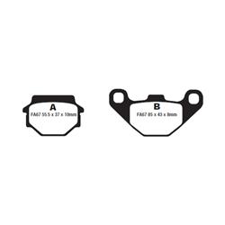 EBC Organic Brake Pads for 1994-1996 EX500 NINJA 500, 1997-2009 EX500 NINJA 500R - FA67/3