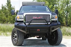 Fab Fours Black Steel Pre-Runner Front Bumpers for 2007-2010 SIERRA 2500 HD, SIERRA 3500 HD - GM08-S2162-1