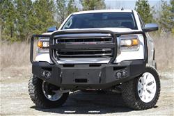 Fab Fours Premium Winch Full Guard Bumpers for 2014-2015 SIERRA 1500 - GS14-H3150-1