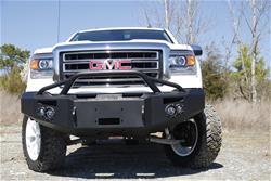 Fab Fours Premium Winch Full Guard Bumpers for 2014-2015 SIERRA 1500 - GS14-H3152-1