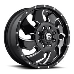 Fuel Off-Road Cleaver D574 Series Gloss Black Dually Wheels with Milled Accents 20x8.25