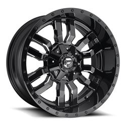Fuel Off-Road Sledge D595 Series Gloss Black Wheels with Milled Accents 22x10