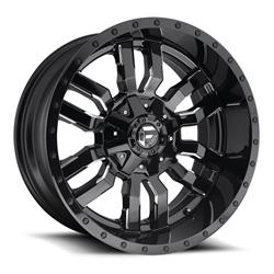 Fuel Off-Road Sledge D595 Series Gloss Black Wheels with Milled Accents 22x9.5