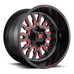 Fuel Off-Road Stroke D612 Series Gloss Black Wheels with Candy Red Accents 22x12