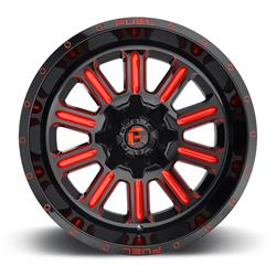 Fuel Off-Road Hardline D621 Series Gloss Black Wheels with Candy Red Accents 20x10