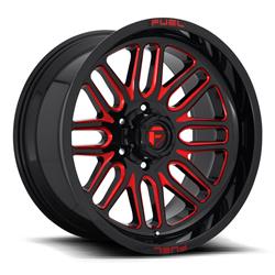 Fuel Off-Road Ignite D663 Gloss Black Wheels with Candy Red Accents 22x10