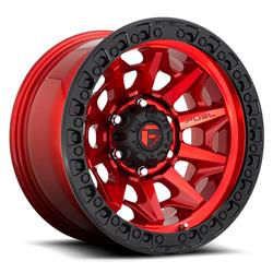 Fuel Off-Road Covert D695 Candy Red Wheels with Black Ring 17x9