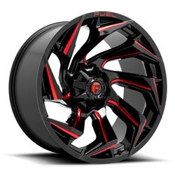 Fuel Off-Road Reaction D755 Gloss Black Milled Red Tint Wheels 20x9