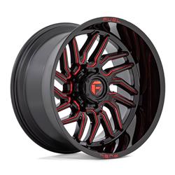 Fuel Off-Road Hurricane D808 Gloss Black Milled Wheels with Red Accents 20x9