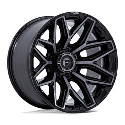 Fuel Off-Road Flux FC854 Gloss Black Wheels with Gray Tint Brushed Face 22x10