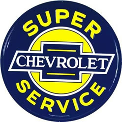Super Chevrolet Service Embossed Tin Sign RD17