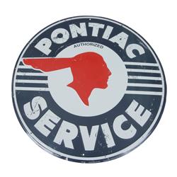 Authorized Pontiac Service Embossed Tin Sign RD64