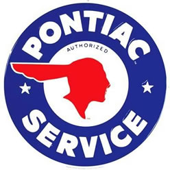 Authorized Pontiac Service Embossed Tin Sign