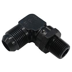 8AN AN-8 To 1/4" NPT 90 Degree Swivel Hose End Fitting Adaptor Black