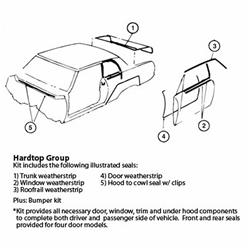 Goodmark Weatherstrip Seals, Vehicle Kits GMK4021900701S