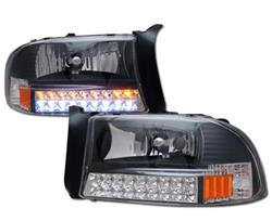 Matrix Diamond-Style Headlamps for 1997-2004 DAKOTA, 1998-2004 DURANGO - 09-1090-1LB