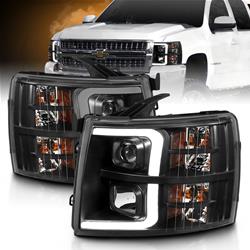 Matrix C Bar Projector Headlamp Sets for 2007-2013 SILVERADO 1500, SILVERADO 2500 HD, SILVERADO 3500 HD - MTX-09-1273-V2B
