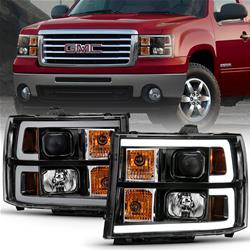 Matrix C Bar Projector Headlamp Sets for 2007-2013 SIERRA 1500, SIERRA 2500 HD, SIERRA 3500 HD - MTX-09-1280-V2B