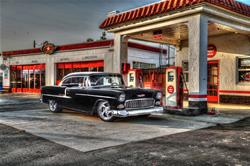 Flying 'A' Station with 1956 Chevrolet Metal Sign KV-281
