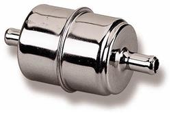 Holley Chrome Inline  Fuel Filter with 0.375 in. Inlet Size 162-523