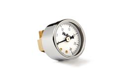 Dia Holley 26-608W Holley Analog Style Fuel Pressure Gauge 2 1/16 in 0-100 psi White Face Black Bezel Holley Logo Holley Analog Style Fuel Pressure Gauge 