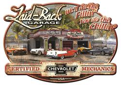 Laid-Back Garage Certified Chevrolet Mechanics Aluminum Sign LB17614ES