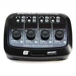 Spektrum S44 Micro 4-port AC/DC 1S LiPo Smart Chargers SPMXC1040