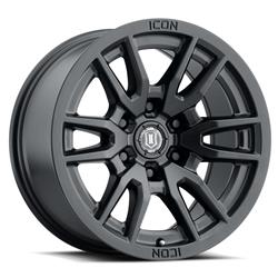 Icon Alloys Vector 6 Satin Black Wheels 17x8.5