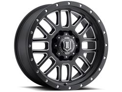 Icon Alloys Alpha Satin Black Wheels with Milled Windows 20x9