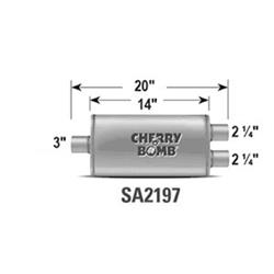 Cherry Bomb Salute 409 Stainless Steel 3 Inch Muffler SA2197