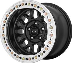 KMC KM235 Grenade Crawl Series Satin Black Beadlock Wheels 17x8.5