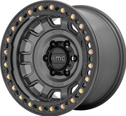KMC KM236 Tank Beadlock Anthracite Wheels 17x9