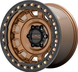 KMC KM236 Tank Series Matte Bronze Beadlock Wheels 17x9