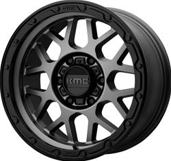 KMC KM535 Grenade Off-Road Matte Gray Wheels with Matte Black Lip 18x8.5