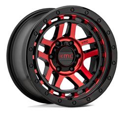 KMC KM540 Recon Gloss Black with Red Tint Wheels
