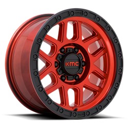 KMC KM544 Mesa Candy Red Wheels with Gloss Black Lip 18x9