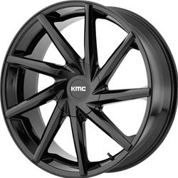 KMC KM705 Burst Series Gloss Black Wheels 22x9