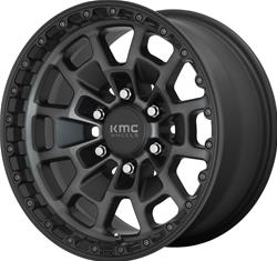 KMC KM718 Summit Satin Black Wheels with Gray Tint 17x8.5