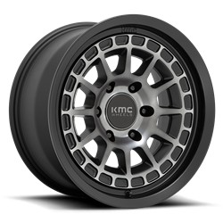 KMC KM719 Canyon Satin Black Wheels with Gray Tint 17x8.5